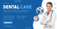 Blue and White Modern Bold Dental Care Facebook Ad Facebook-annonce template