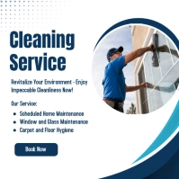 Blue And White Modern Cleaning Service Your Story Instagram Post template