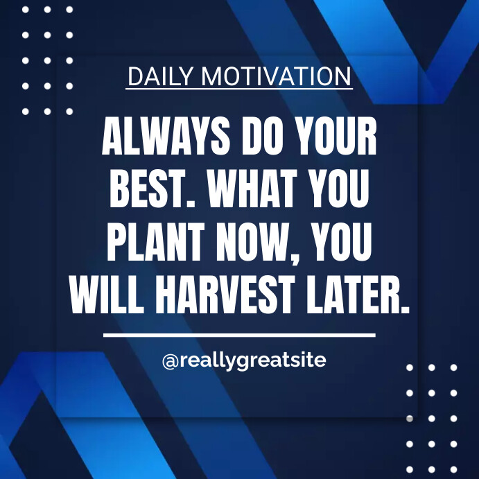 Modern Quote Graphics Blue And White Modern Motivational Quote Inst Template | PosterMyWall
