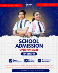 Blue and White Modern School Admission Instagram Post template