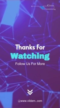 Blue And White Modern Thank For Watching TikTok End Frame Instagram Reel template