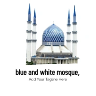 Blue And White Mosque,  Logo template