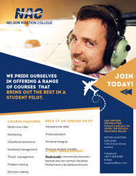 Blue and brown pilot program flyer Template | PosterMyWall