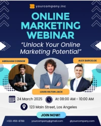 Blue and White Professional Online Marketing Webinar Instagram Portrait template