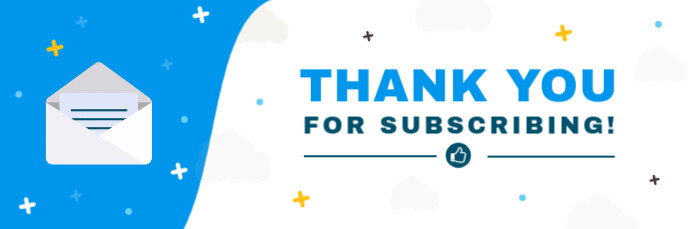 Blue and White Subscription Email Header Template | PosterMyWall
