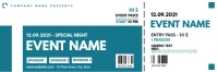 Event ticket name blue and white colors Banner 2' × 6' template