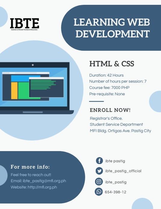 Blue and White Web Developer Flyer Design Template | PosterMyWall