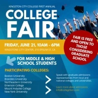 Blue and Yellow College Fair Ad Square Video template