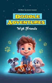 blue and yellow kids book illustration Portadas de libro/Kindle template