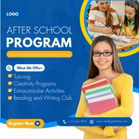 Blue and Yellow Modern After School Program Facebook Post Iphosti le-Instagram template