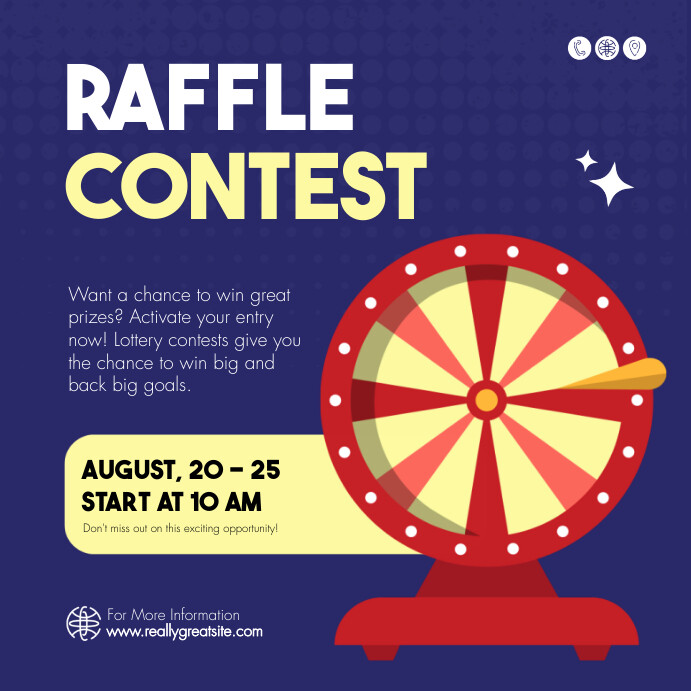 Modèle Blue and Yellow Modern Raffle Contest Instagr | PosterMyWall