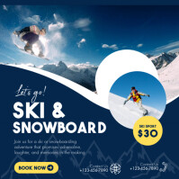 Purple Skiing and Snowboarding Adventure Сообщение Instagram Template