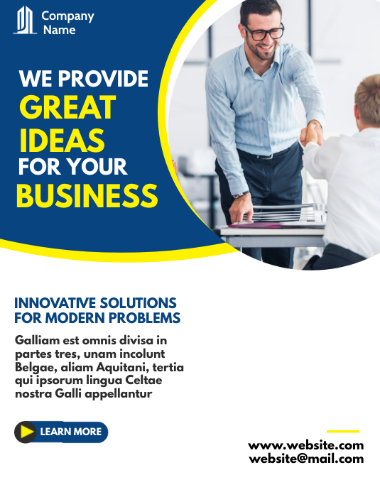 blue and yellow simple generic business corpo Iflaya (Incwadi ye-US) template