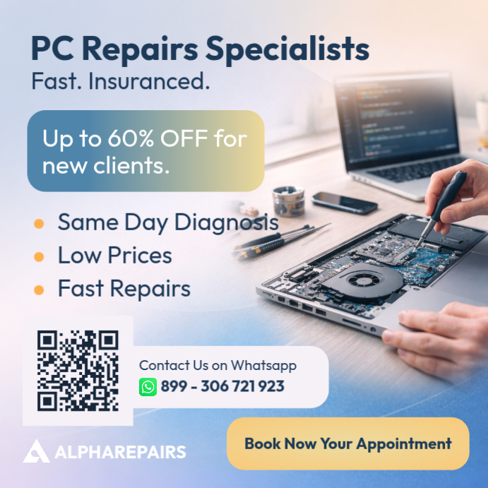 Blue and Yellow Tech PC Repair Service Instagram Post – Professional ...