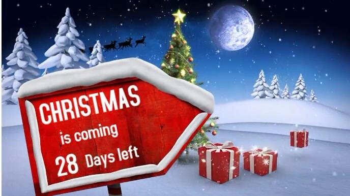 Blue Animated Christmas Countdown Template Digital Display (16:9 ...