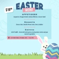 Blue Animated Easter Menu Template Quadrato (1:1)