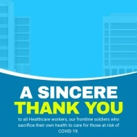 Blue Animated Thank You Doctors Square Video Carré (1:1) template