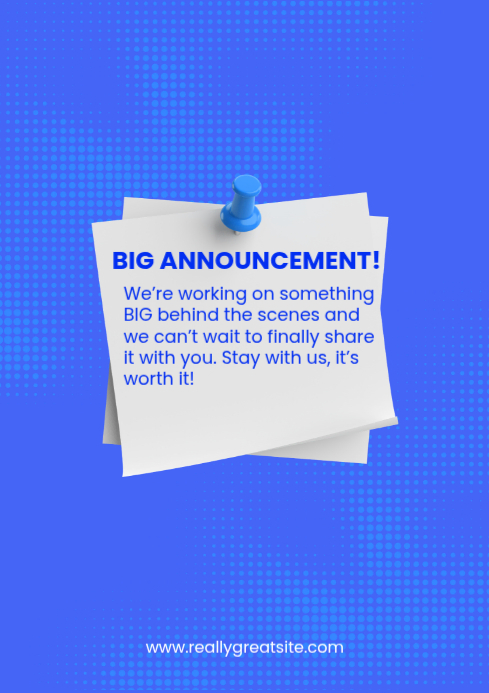 Plantilla de Blue Announcement A4 | PosterMyWall