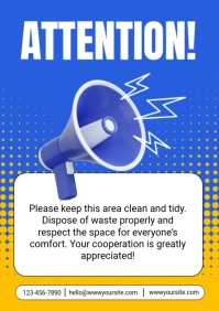 Blue Attention A3 template