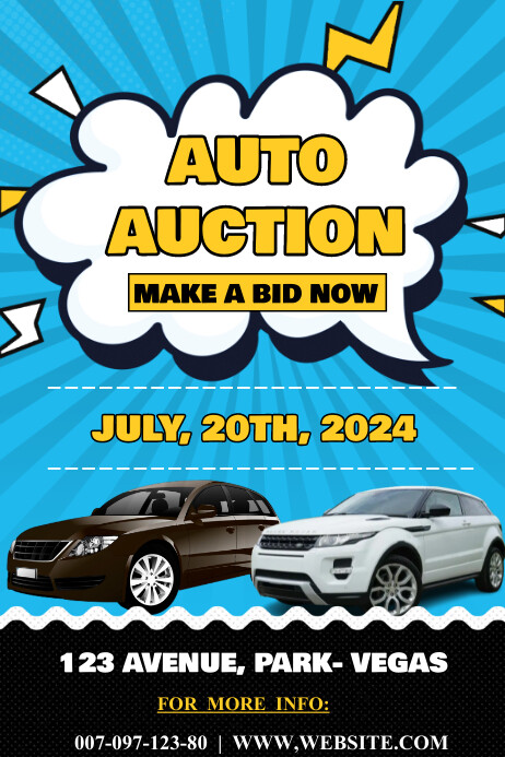 Blue Auction Poster Template Poster