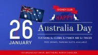 Blue Australia Day FB Cover Video Видеообложка профиля Facebook (16:9) template