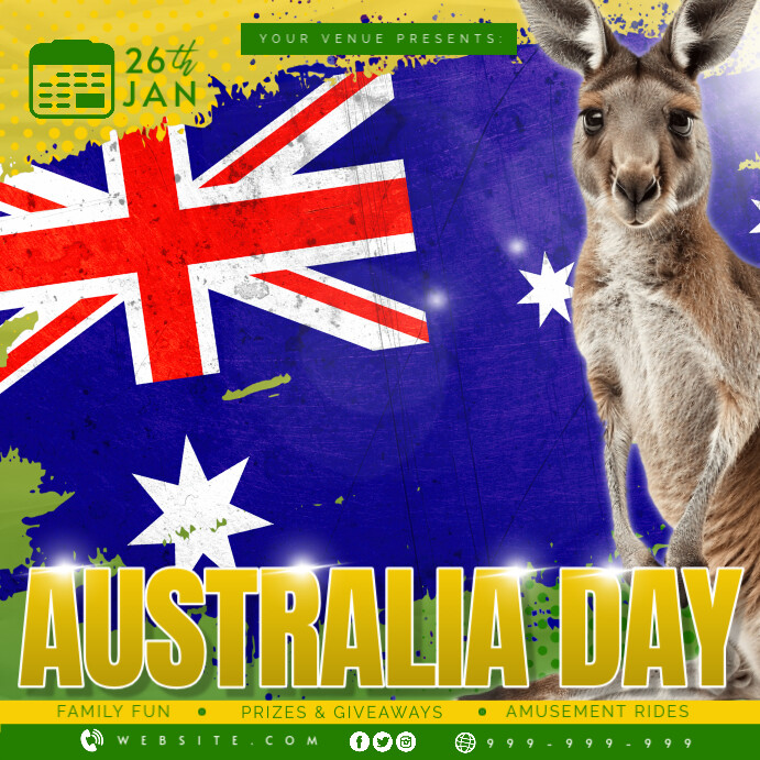 Blue Australia Day Instagram Post template