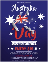 Blue Australia Day Poster Template Flyer (US Letter)