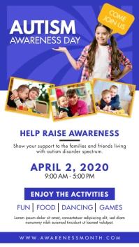 Blue Autism Awareness Month Instagram Story Instagram-verhaal template