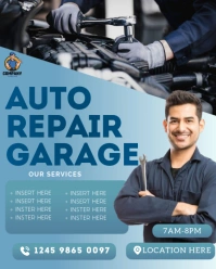Blue Auto Repair  Instagram Portrait template