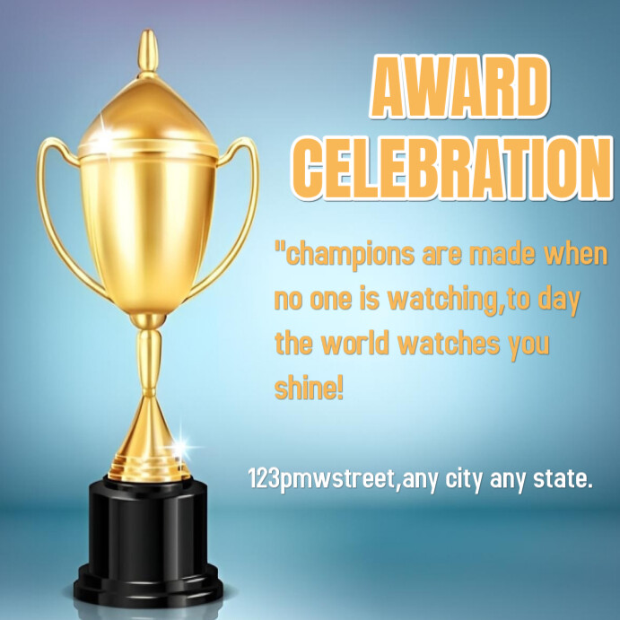 Blue Award Celebration Instagram Post Template | PosterMyWall