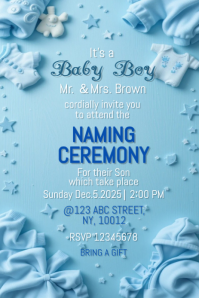 Blue Baby Boy Shower Or Naming Ceremony Pinterest Graphic template