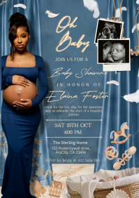 Bleu Baby Shower A4 Template