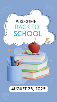 Blue Back to School Display digitale Template
