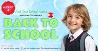 Blue Back To School Facebook Event Cover template
