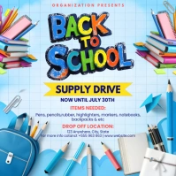 Blue Back To School Supply Drive Instagram Post template