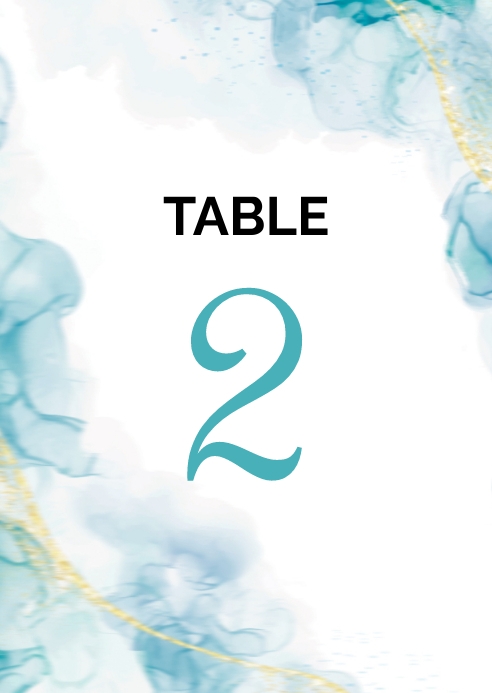 Blue background Wedding Table Number Template | PosterMyWall