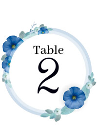 Blue background Wedding Table Number Template | PosterMyWall