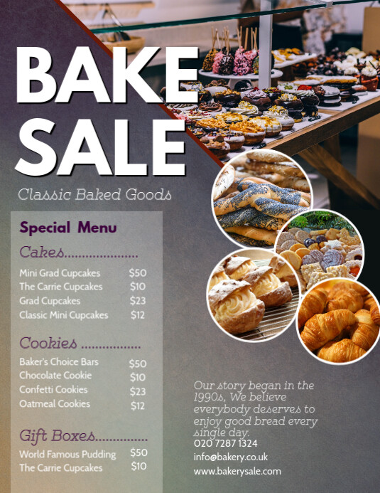 Blue Bake Sale Price List Flyer Templates PosterMyWall