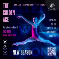 Blue Ballet Dance Instagram Post template