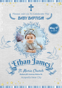 Blue Baptism A4 template