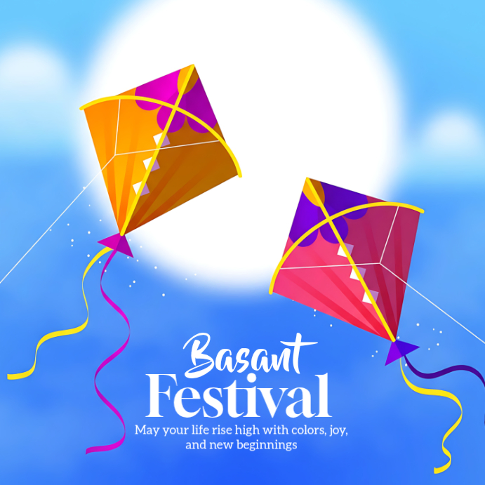 Plantilla de Blue Basant Festival Instagram Post | PosterMyWall