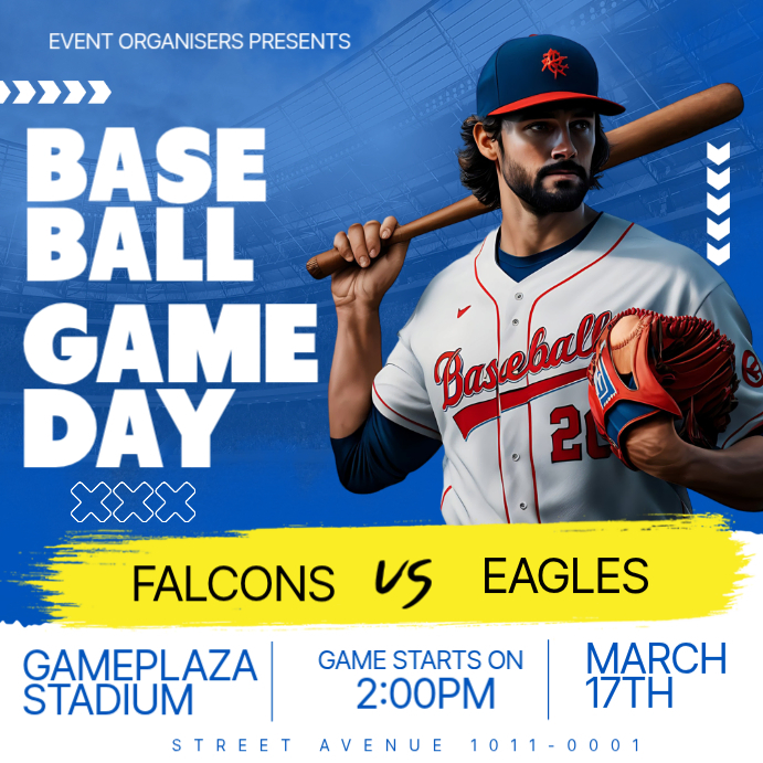 Baseball Game Day Event Template | PosterMyWall