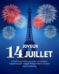 Blue Bastille Day Instagram Portrait template