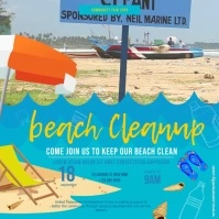 Blue Beach Clean Up Video Квадрат (1 : 1) template