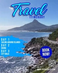 Blue Berbasis Daftar Travel Itinerary Instagram Portrait template