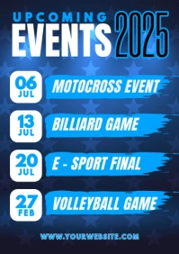 Blue Berbasis Daftar Upcoming Events A1 template