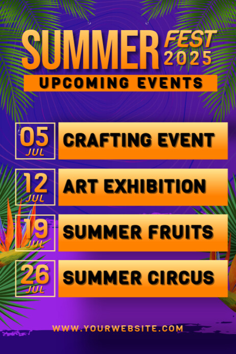 Blue Berbasis Daftar Upcoming Events Poster โปสเตอร์ template