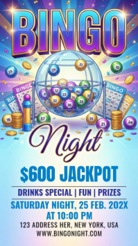 Blue Bingo Night Event Instagram Story template