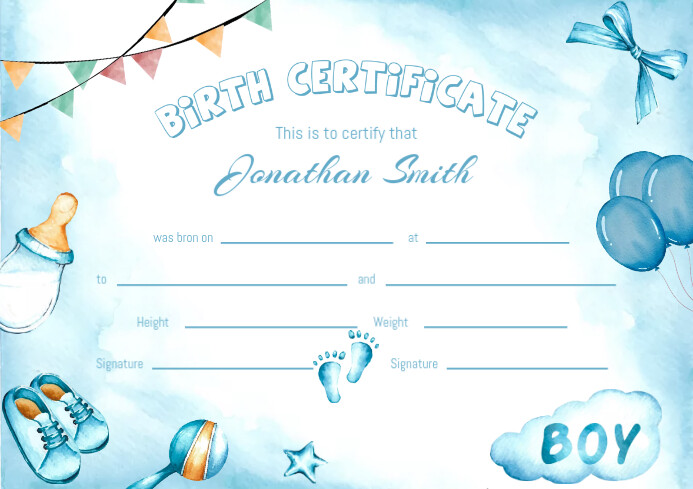 Printable Birth Certificate Templates Printable Birth Certificate Templates