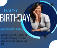 Blue Birthday Celebration Large Rectangle Rectángulo Grande template